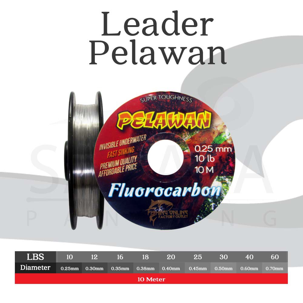 Senar Leader Pelawan FC Leader Fluorocarbon Murah Senar Pancing Kaku Anti Keriting