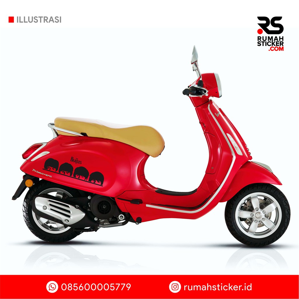 Sticker Cutting The Beatles Motor Mobil Vespa Piaggio Fino Scoopy