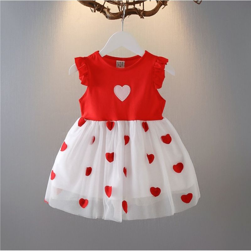 DH69-NEW Dress bayi/baju dress anak tutu import motif hati