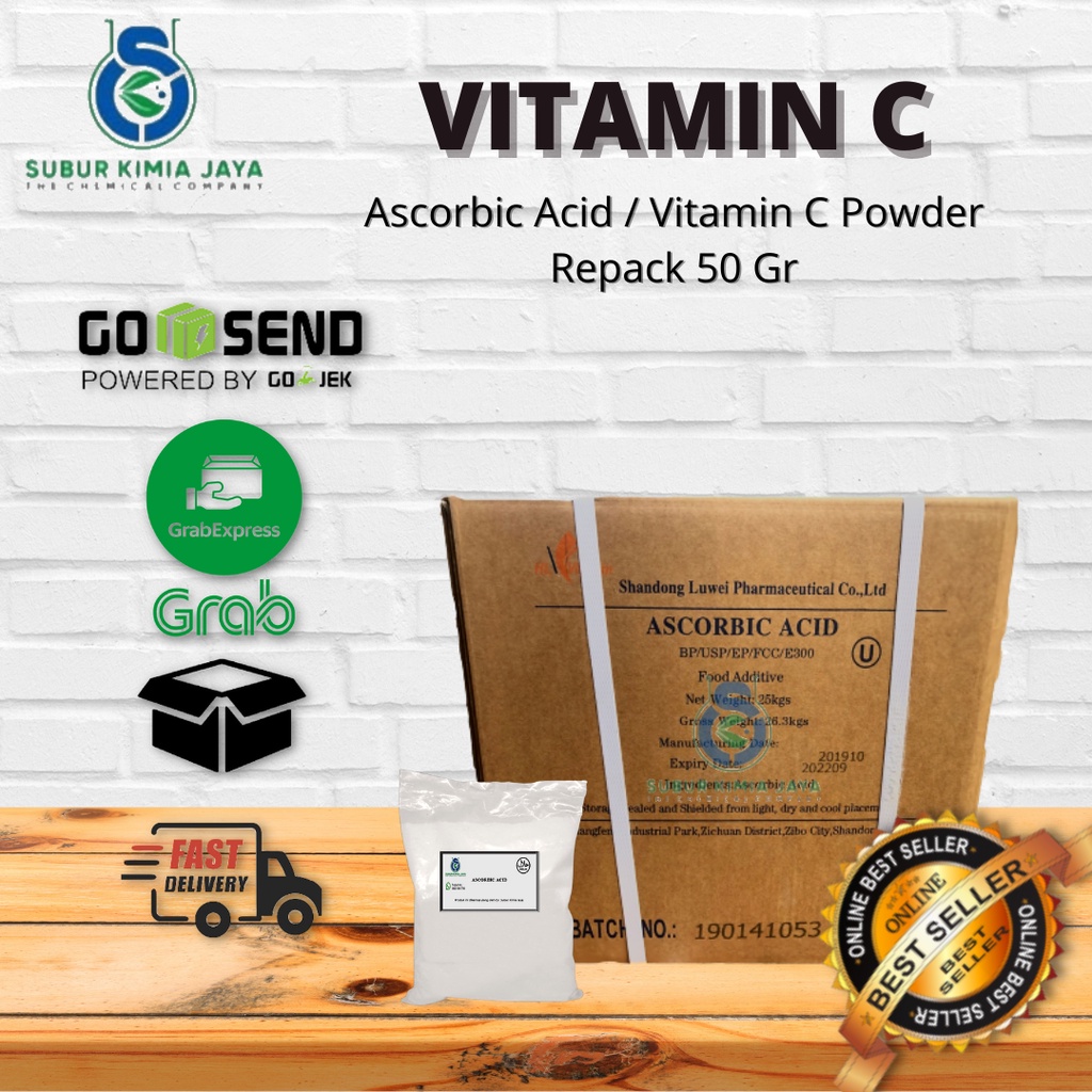 

Ascorbic Acid / Vitamin C Powder Food Grade / Asam Askorbat 50 gr Premium