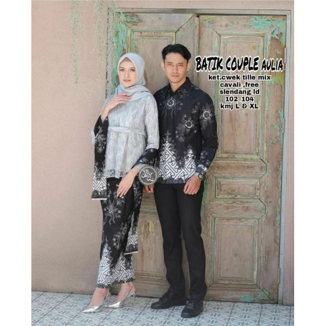 Maura Couple - Sania Ruffle Batik Couple ori Garansi Termurah Shopee - Couple Aulia Baju Batik Coupl