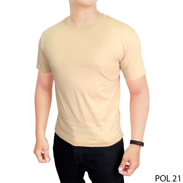 Kaos Polos Cream Katun Combed - POL 21