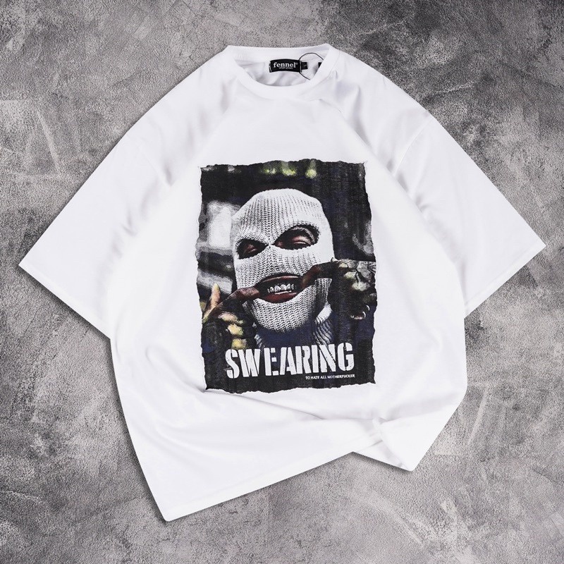 GSC - ETHEREAL Kaos Oversize Shirt / Smile mask Oversized Shir-t-swearing putih