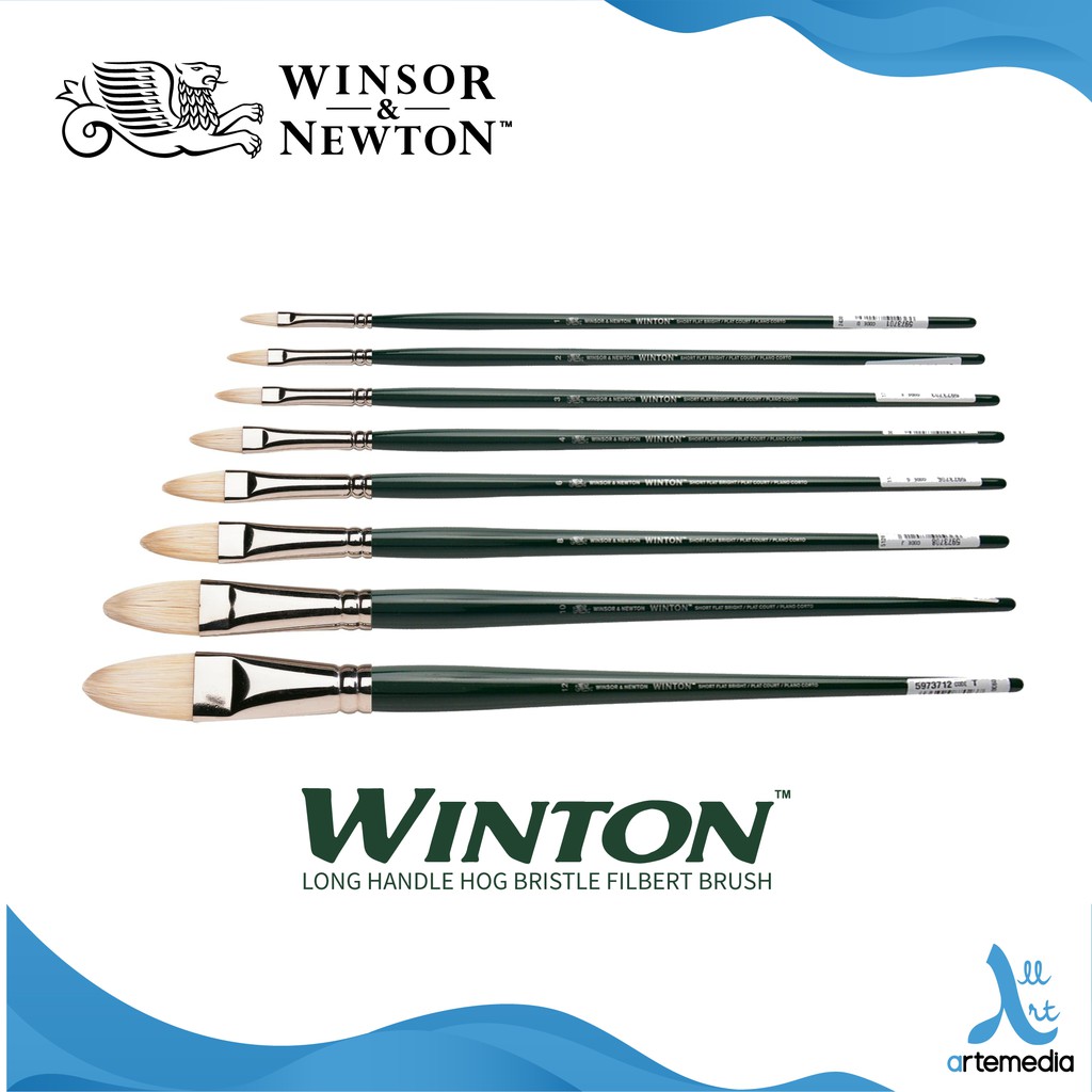 

Winsor & Newton Winton Hog Filbert Bristle Brush Long Handle