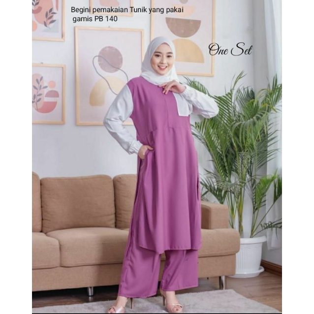 SET CELANA TUNIK BELAH Sporty