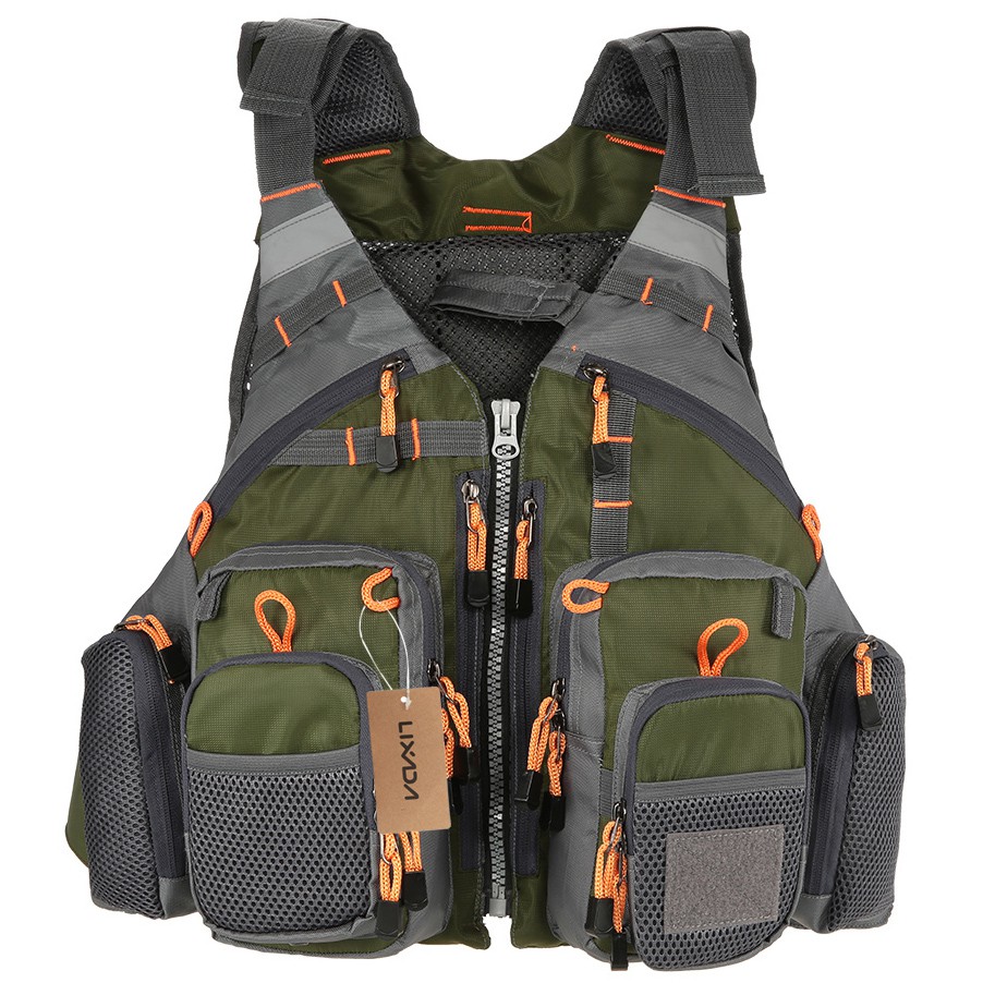 Rompi Pancing Fishing Life Jacket Multi Slot - GDS09 - Green