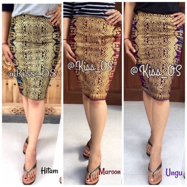 Rok Span Pendek Motif Songket 24 Shopee Indonesia