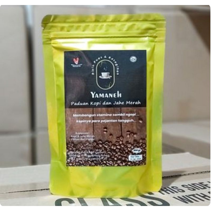 

Kopi Jahe Merah Yamaneh 200gr Kopi Penambah Stamina Pria atau Kopi Kuat Pejantan Tangguh