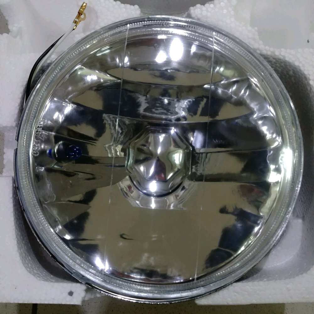 LAMPU headlamp Besar depan bumper mobil bulat UKURAN 7 inchi kaca kristal SOKET  h4 UNIVERSAL jeep