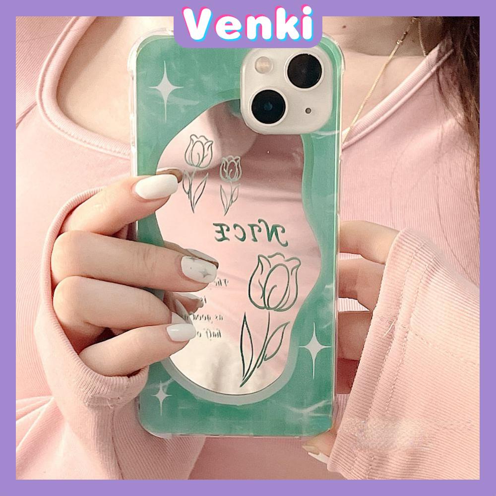 iPhone Case Acrylic HD Mirror Laser Airbag Shockproof Protection Camera Cute Line Rose Flower Compatible For iPhone 11 iPhone 13 Pro Max iPhone 12 Pro Max iPhone 7 Plus iPhone xr