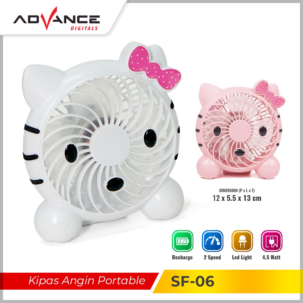 Advance SF06 Kipas Angin Mini Portable Hello Kitty