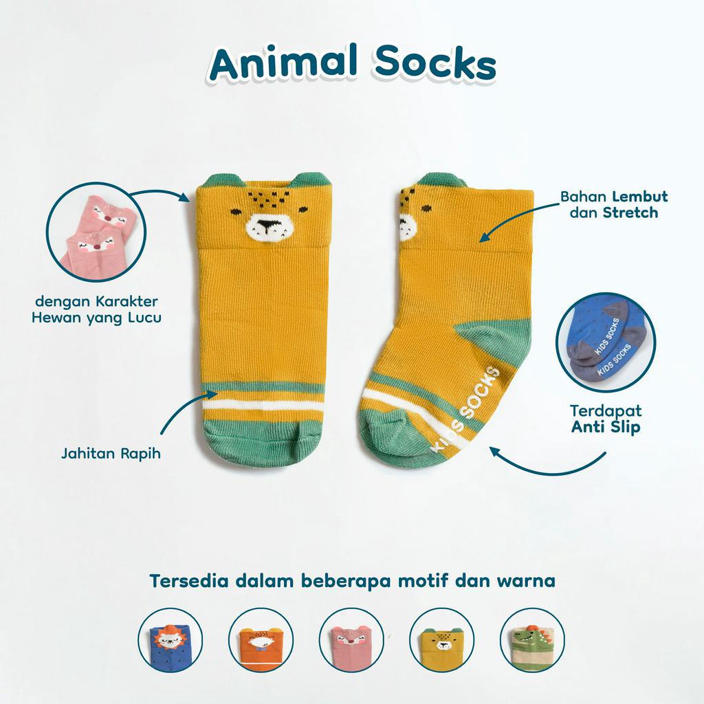 Nice Kids - Animal Socks (Kaos Kaki Anak 1-3 Tahun Unisex)