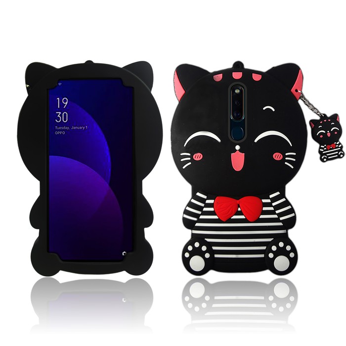 Case XIOAMI/REDMI GO/4X/5A/7/NOTE 5 PRO/NOTE 6 PRO/NOTE 7/NOTE 8/NOTE 8 PRO/ Soft  Black Cat Smile