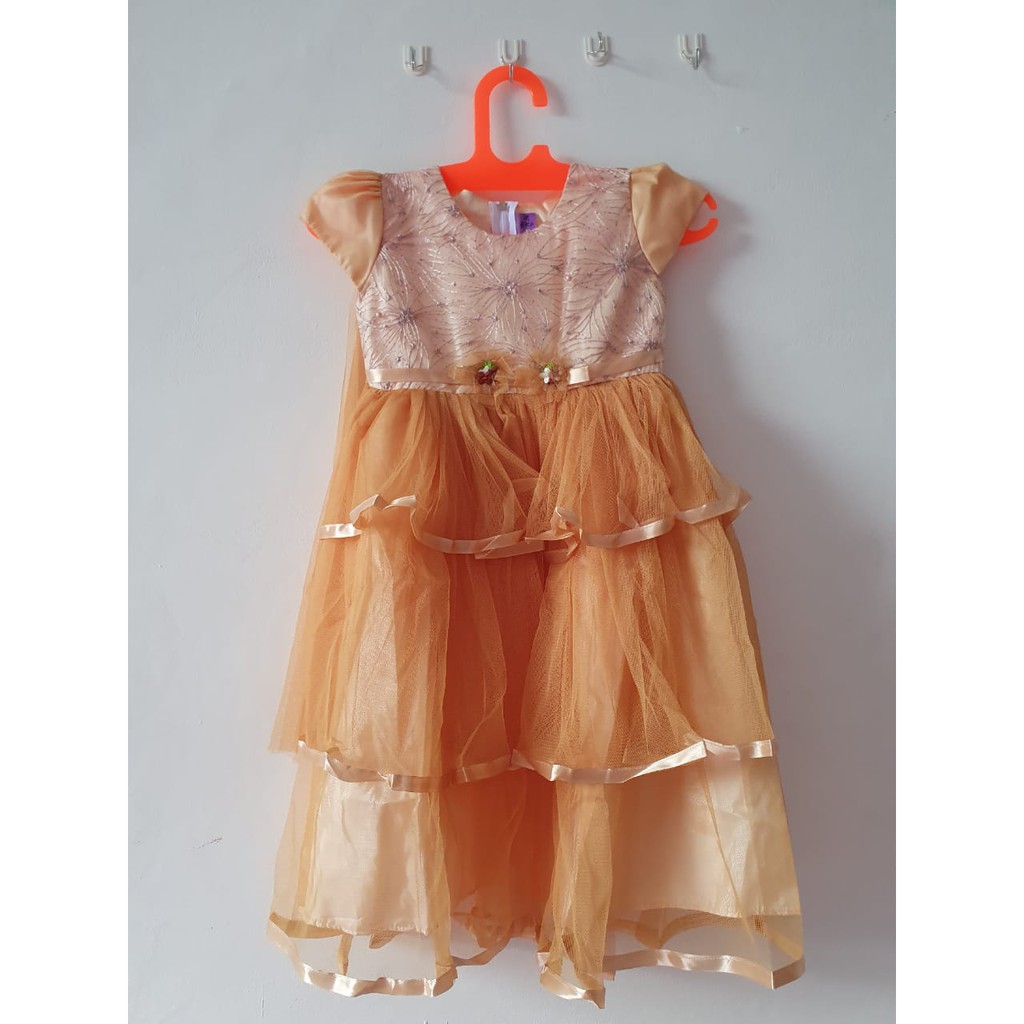 Dress Anak Perempuan 2 3 Tahun Gaun Anak 10 Tahun Baju Pesta Ulang Tahun Kado Murah Bahan Tile Tulle KA51