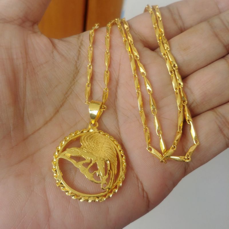 Kalung Burung Cendrawasih Lapis Emas Kuning