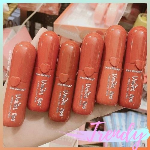 [LUSINAN] Kiss Beauty Velvet Lips Lipgloss 8 Warna.