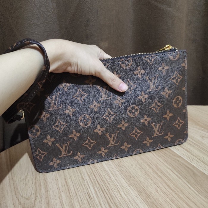 Clutch Handbag Tas Tangan Pria LV Impor Premium - LV Coklat