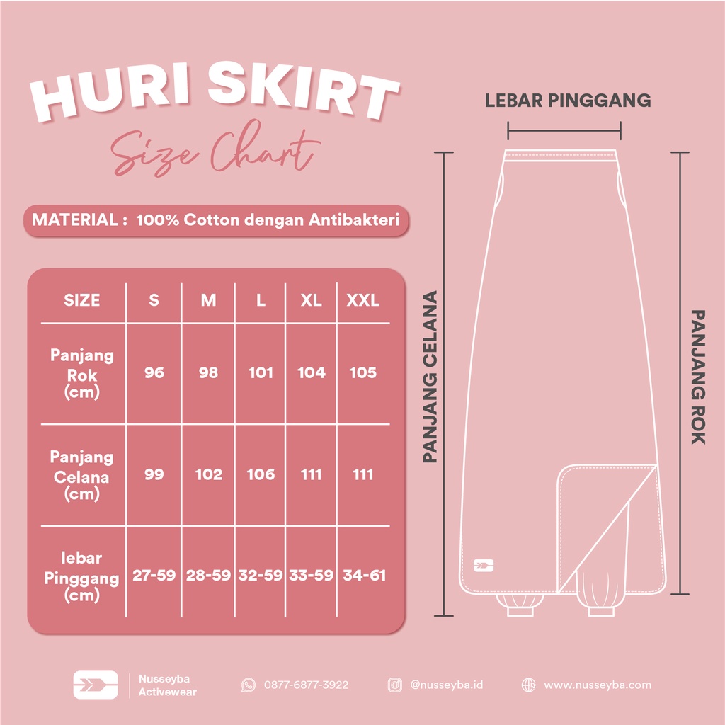 PROMO TERBARU CUCI GUDANG Nusseyba Huri Skirt Rok Celana Olahraga Rok Celana Wanita Muslimah