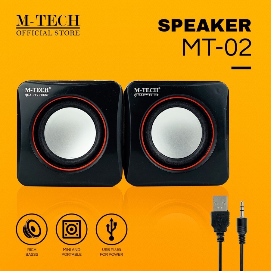 SPEAKER M-TECH MT-02 U-CUBE USB POWER JEK 3.5mm TRS STEREO VOL CTRL