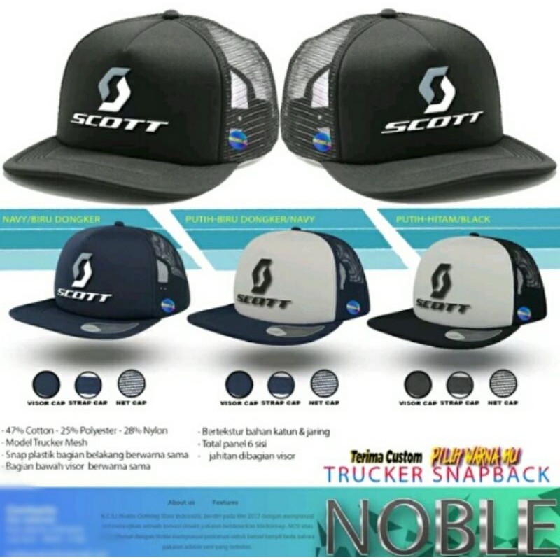 Trucker Snapback Scott | Snapback Jaring | Sepeda Scott