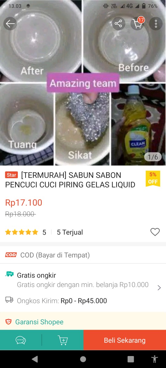 [termurah] Sabun Sabon Pencuci Cuci Piring Gelas Liquid Cair Gel Pembersih Perabotan Clean My Way