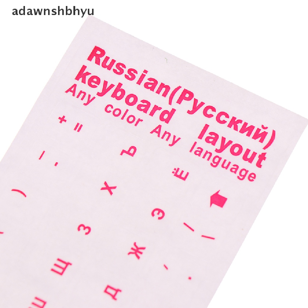 Adawnshbhyu Stiker Rusia Bening Film Sampul Keyboard Huruf Bahasa Untuk Notebook