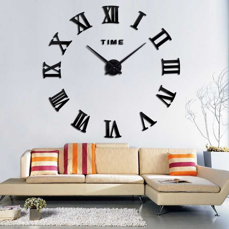 Jam Dinding DIY JD 10 Giant Wall Clock Quartz 80-130cm Dekorasi Ruangan Rumah Lucu Unik Menarik