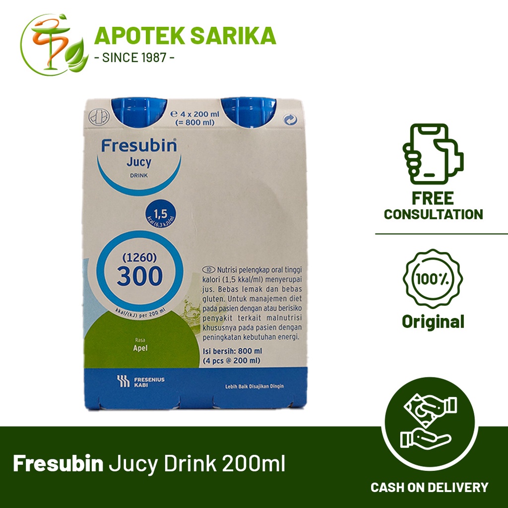 Jual Fresubin Rasa Apel 200 Ml Makanan Cair Keperluan Medis Khusus