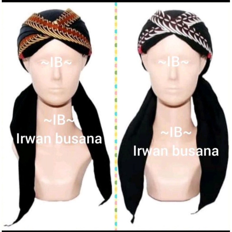 Blangkon solo sliwir dewasa / topi adat / aksesoris kepala solo  motif samurai