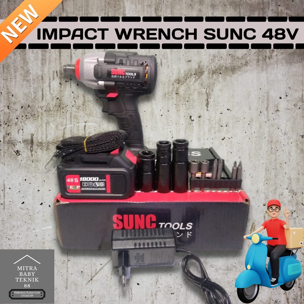 Kualitas TERJAMIN !! YUKIDO 88V 2 BATERAI Mesin Impact Wrench 48V + SUNC TOOLS Chuck Bor MESIN INPEK SUNC IMPACT WRENCH