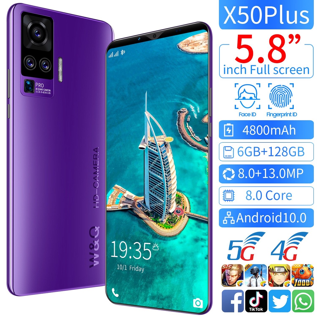 [OBRAL HP BARU] Hp Murah X50 Plus Smartphone 5.8" RAM 8/512GB Network 5G