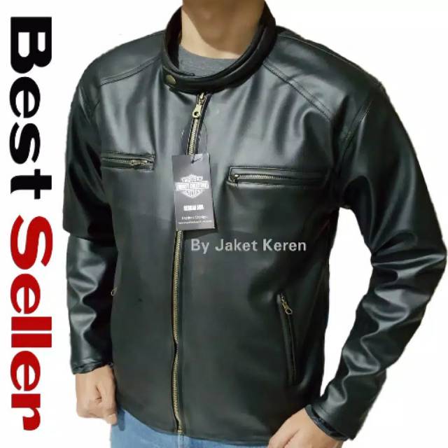 Jaket semi kulit/kulit sintetik/jaket kulit/jaket motor/jaket touring