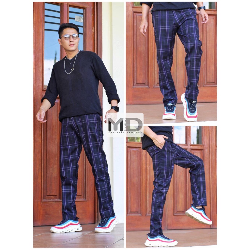 Celana Tartan Panjang Pria Original Flannel / Celana Kotak Kotak Pria Murah Original