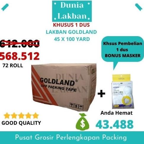 

[ varostore90 ] (GRAB/INSTAN) Lakban GOLDLAND 100 yard 45 mm coklat & bening
