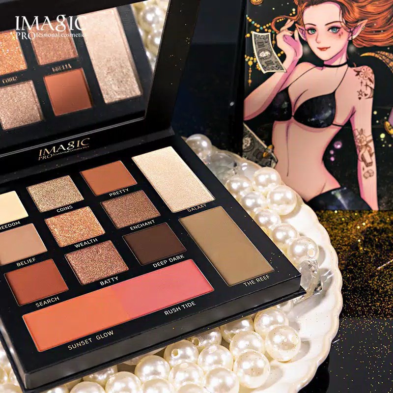 (READY &amp; ORI) IMAGIC Mermaid Series Makeup Palette EY333 EY334 Ungu/Hitam