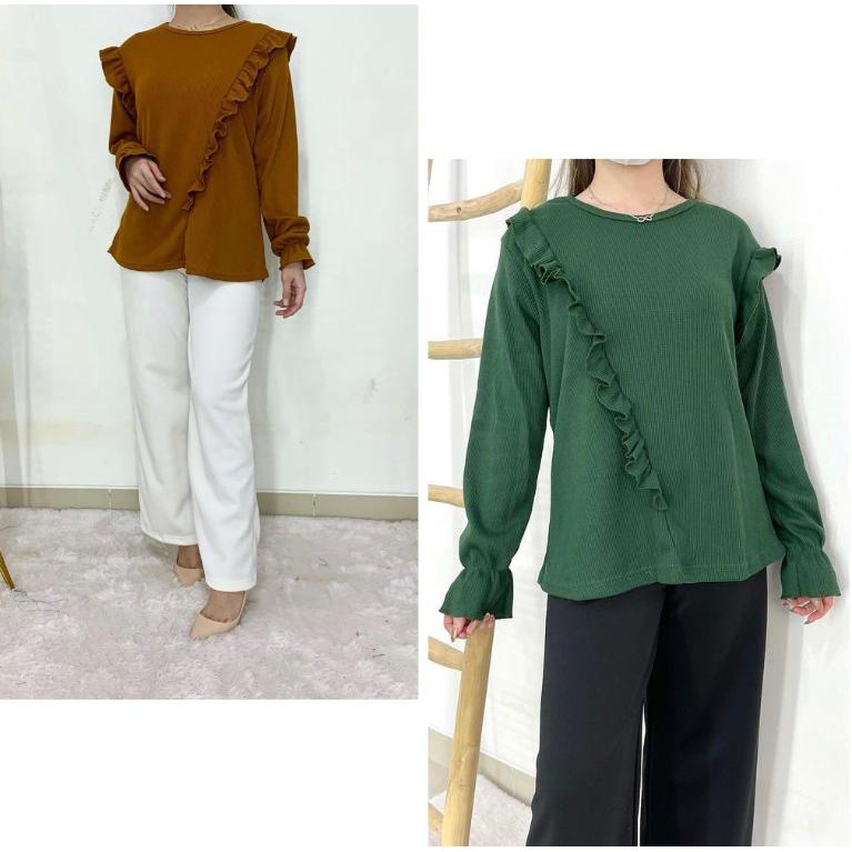 RUFFLE BLOUSE TOP RAJUT IMPORT