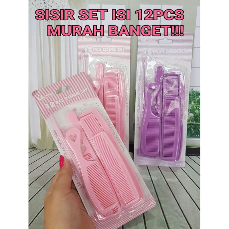 Sisir Isi 12Pcs / Sisir Set 12in1 / Sisir Multifungsi / Sisir Travel