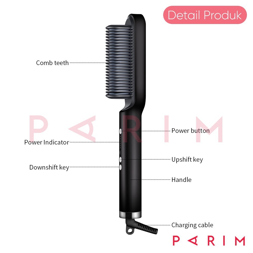 Catok Sisir Pelurus Rambut Hair Straightener Curler 2 in 1 catokan sisir listrik YK DESIGN YK-1621