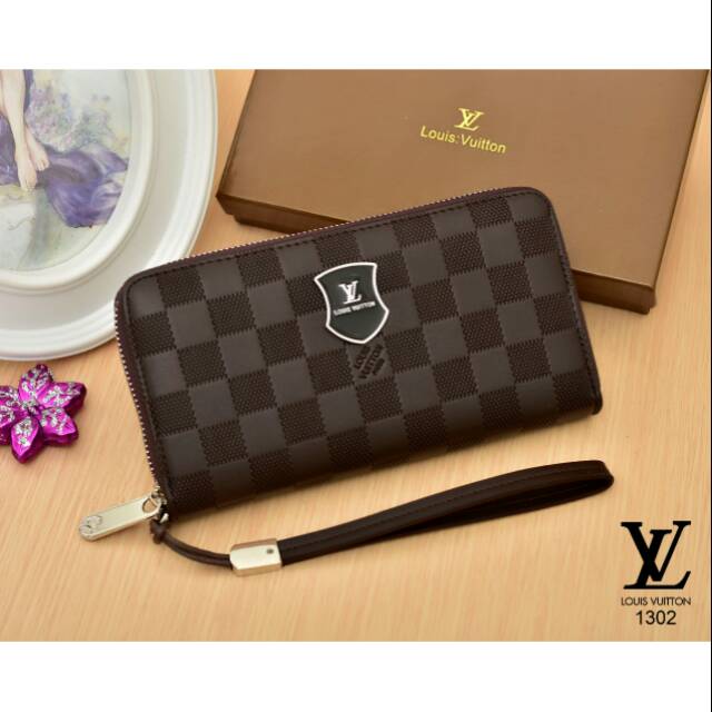 Dompet LV  1resleting 1302# with box (new emboss)  -  TAS WANITA -  TAS BATAM