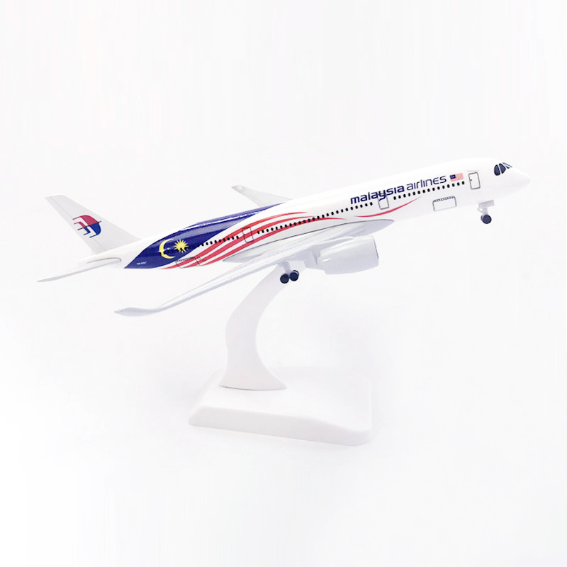 Miniatur Diecast Pesawat Terbang Malaysia Airlines A350-900 Bahan Metal Alloy Ukuran 16CM / 20CM Untuk Koleksi