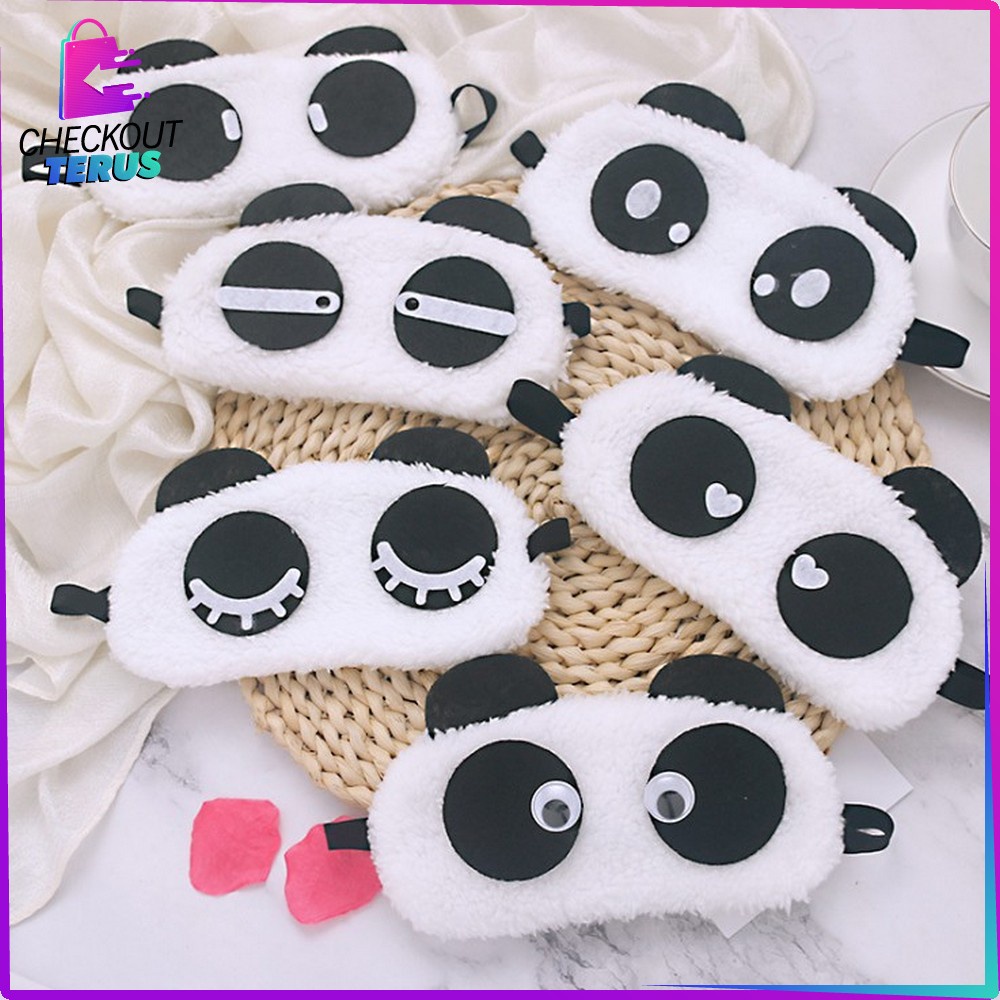 CT C480 Penutup Mata Ekspresi Masker Tidur Karakter Sleeping Eye Panda Penutup Mata Tidur Motif Panda