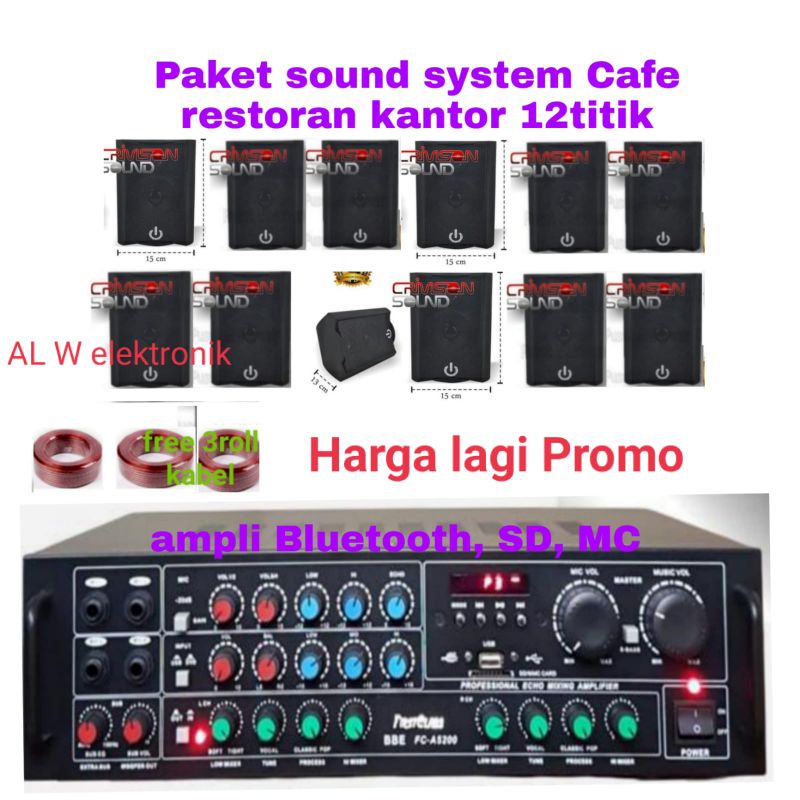 Paket Sound System Cafe/ Kafe, Restoran dll Speaker 12unit