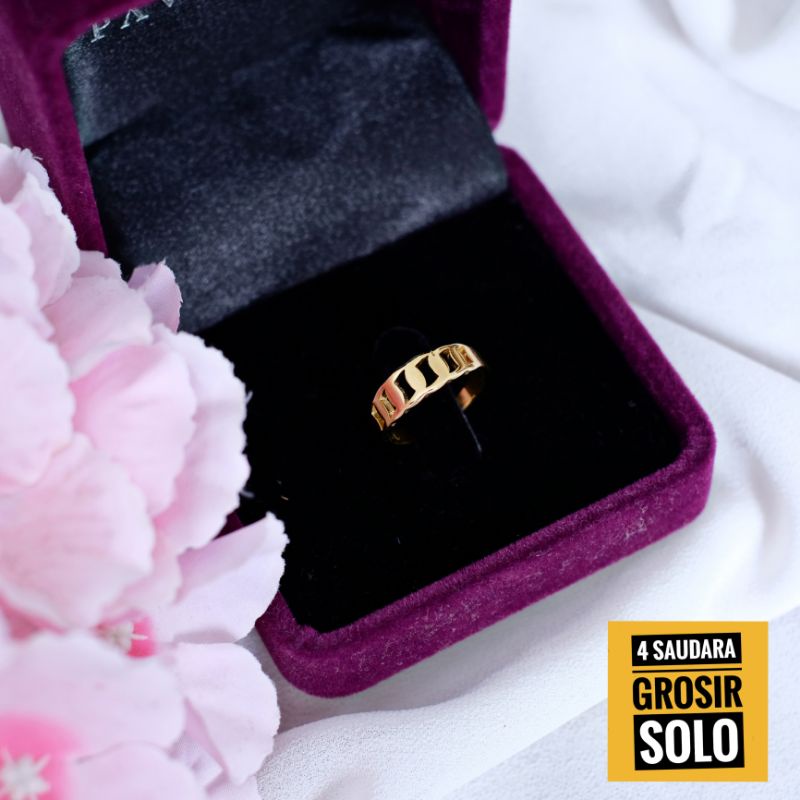 4s Grosir Solo ||  ( Anti karat &amp; Luntur juga Anti Alergi ) Cincin Titanium Gold motif Rante || Cincin Xuping Emas Motif Rante || Cincin Titanium Gold Wanita Motif Rante