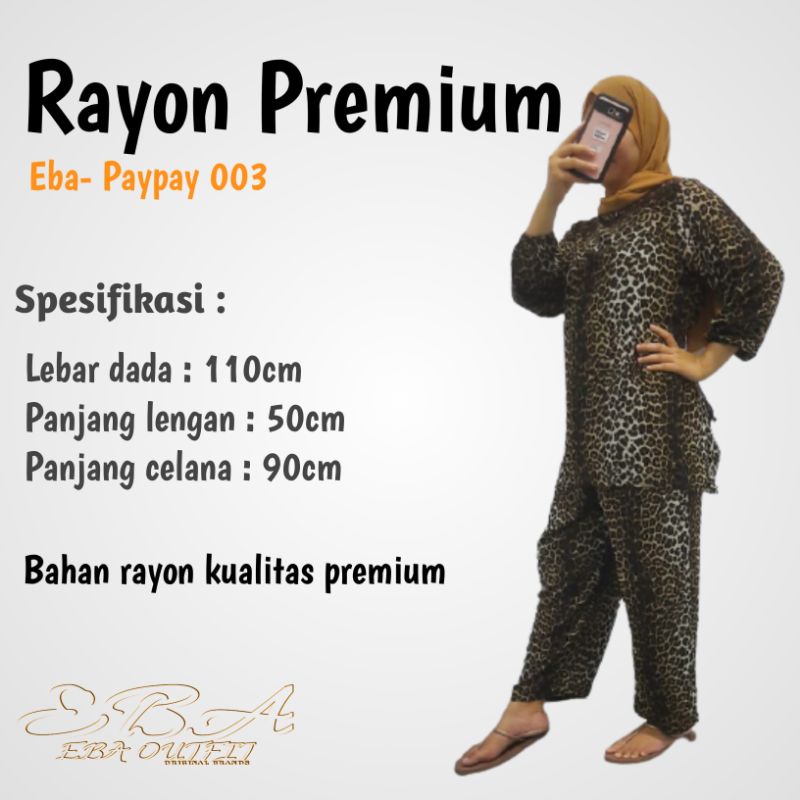 ONE SET WANITA RAYON PREMIUM KEKINIAN MOTIF LORENG MACAN - SETELAN RAYON PANJANG WANITA MURAH