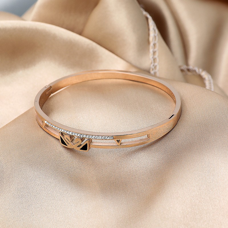 Gelang Bangle Double swan Titanium Korea Style Wanita Anti Karat