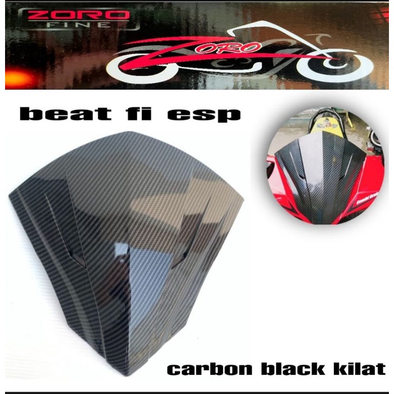 VISOR / WINSHIELD BEAT FI ESP 2013-2015 CARBON HITAM ZORO