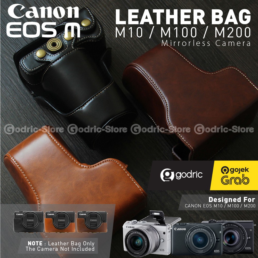  Canon  EOS M10 M100  M200 Leather Bag Case Tas  Kulit 