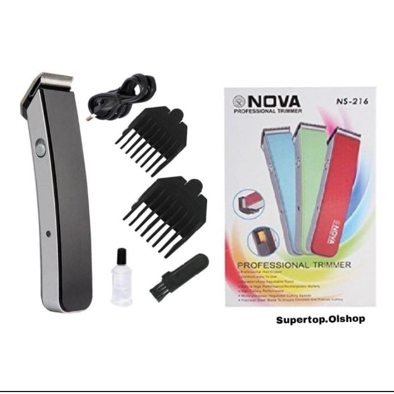 Alat Cukur Shaver Rambut Nova NS-216 Recharge/Mesin Cukur Rambut ⭐ Supertop ⭐