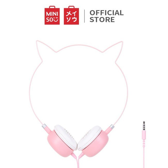 MINISO Headset Headphone Earphone On Ear Kabel Telinga Kucing Cat Ears