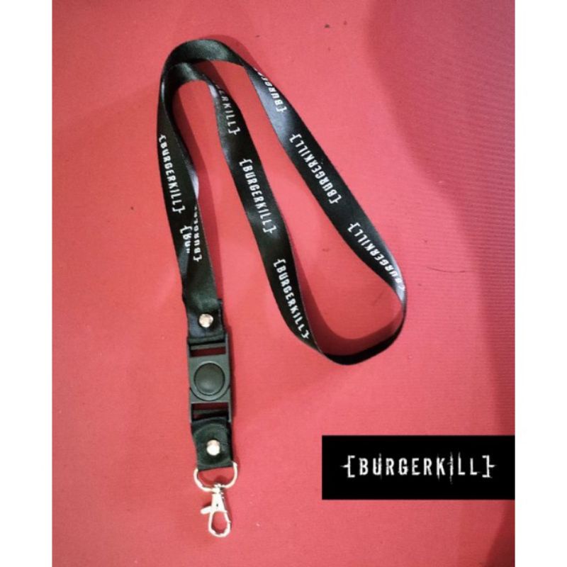 

gantungan kunci band BURGERKILL logo tulisan tali lanyard musik METAL CORE gantungan leher